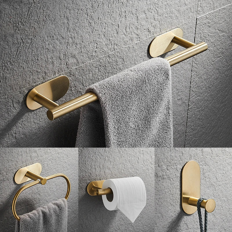 NoDrill Bathroom Accessory Hanger 4-Piece Set