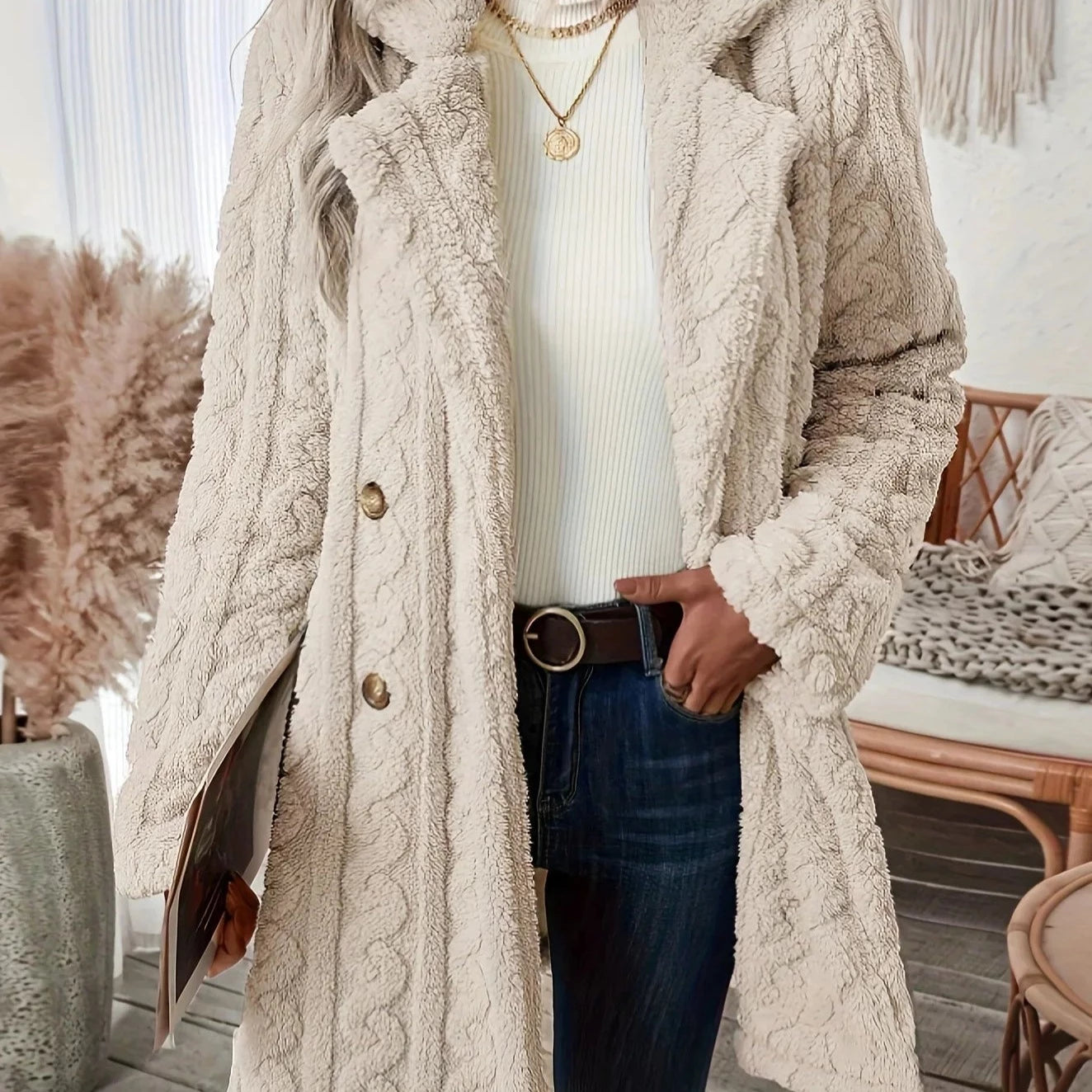 Mabel Teddy Faux Fur Coat