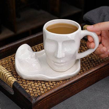 Gaze Ceramic Coffee Mug and Saucer Set